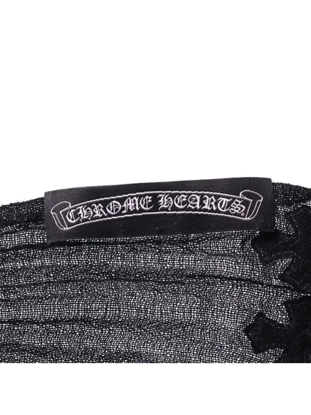 Chrome Hearts CH Cross Patch Cashmere Silk Mixed Scarf Shawl Black
